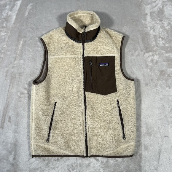 Patagonia Classic Retro X Vest Mens S Tan Deep Pile Sherpa Fleece Outdoor Sport